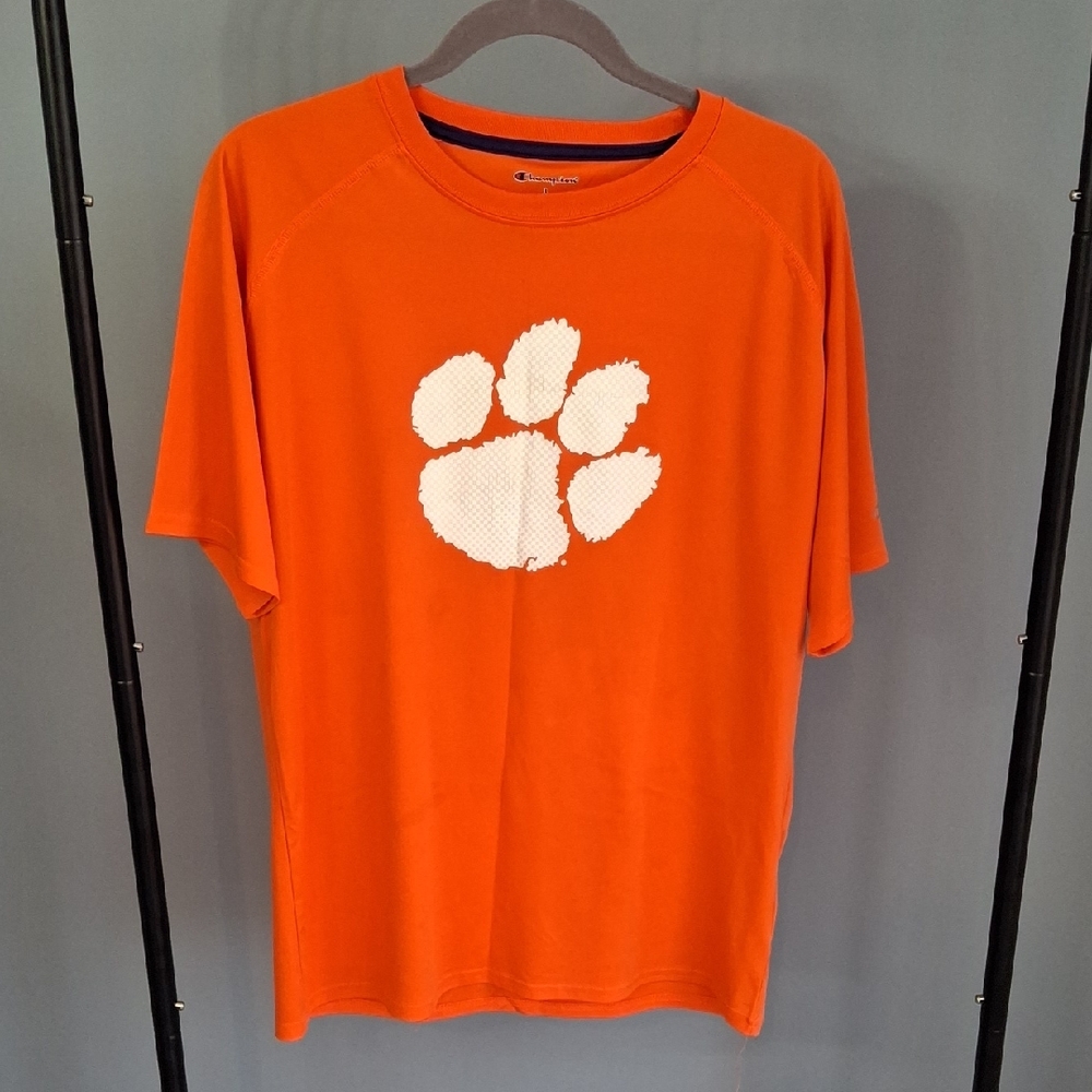 Champion Orange Short Sleeve Tee with White Paw Graphic